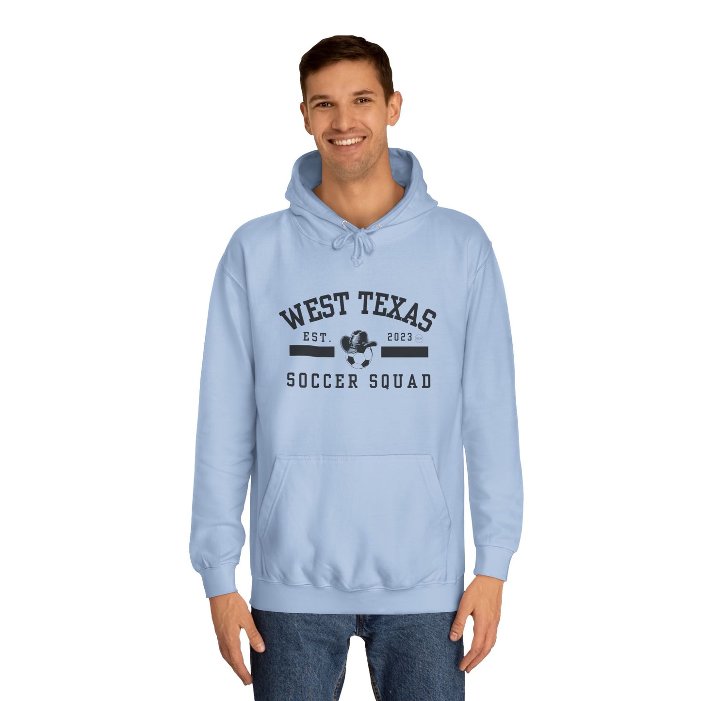 West Texas Soccer Mom Black Letters Unisex College Hoodie