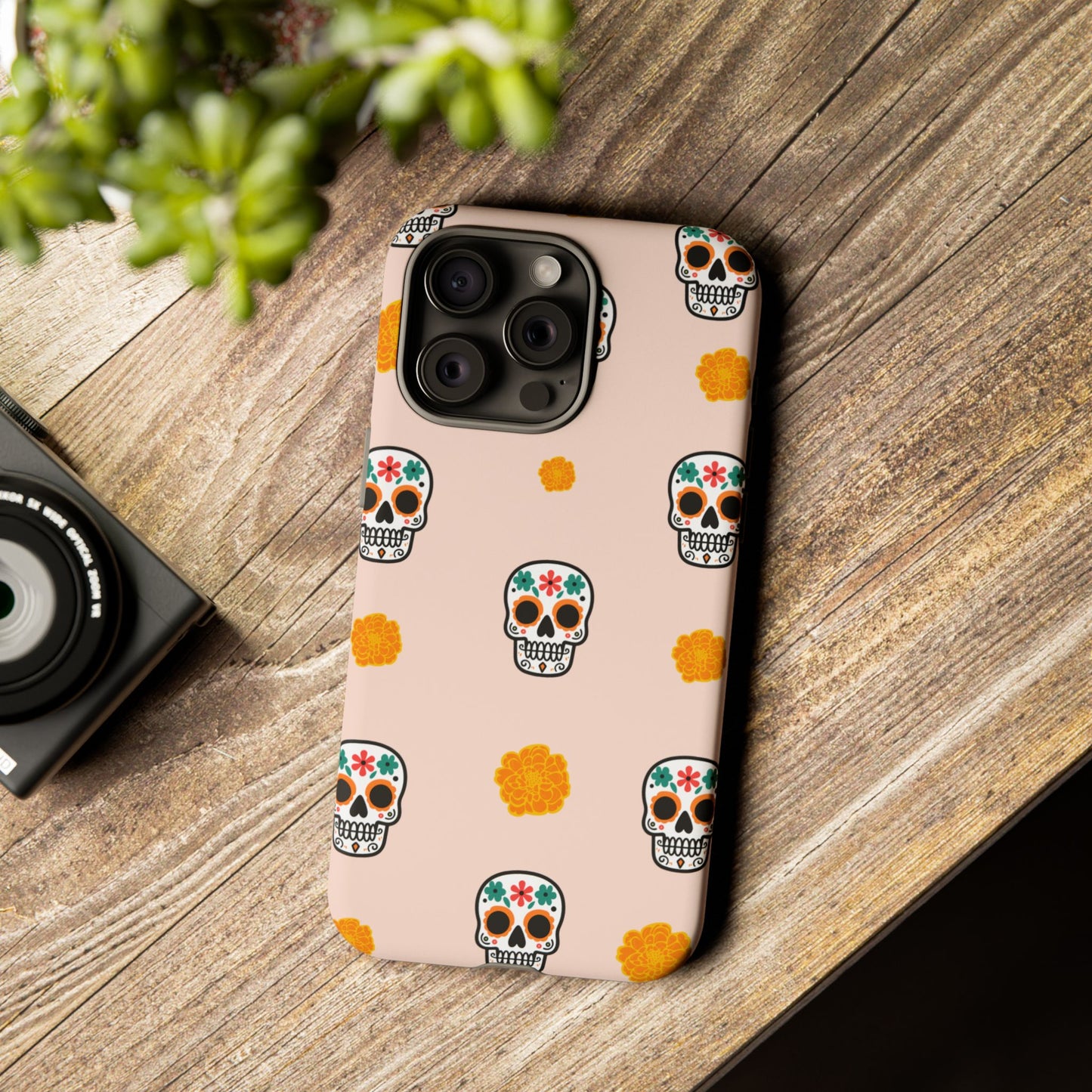 Day of the Dead Alebrije phone case, durable protection, Día de los Muertos enthusiasts,  Mexican folklore, sugar skulls, and alebrije creatures, Tough Cases