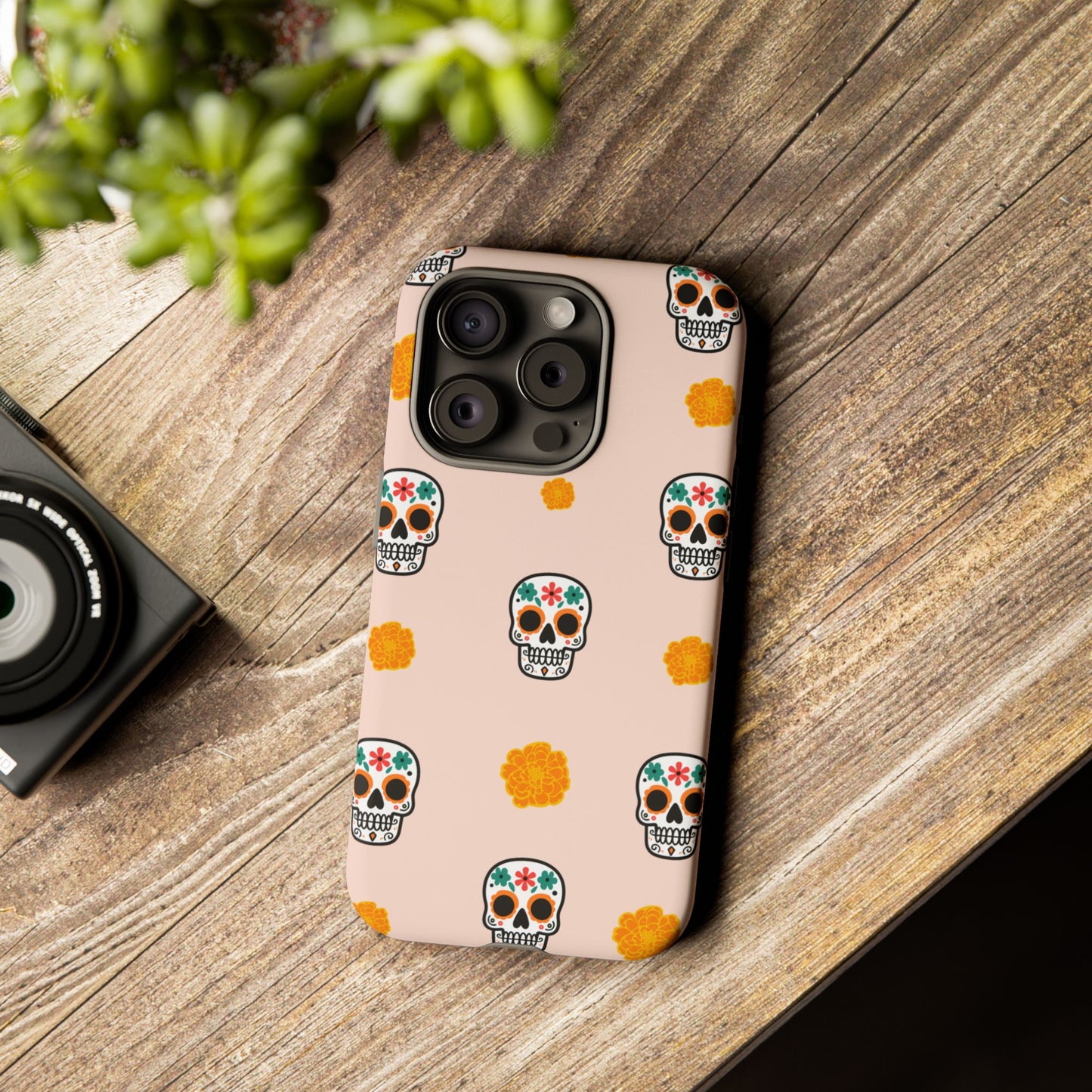 Day of the Dead Alebrije phone case, durable protection, Día de los Muertos enthusiasts,  Mexican folklore, sugar skulls, and alebrije creatures, Tough Cases