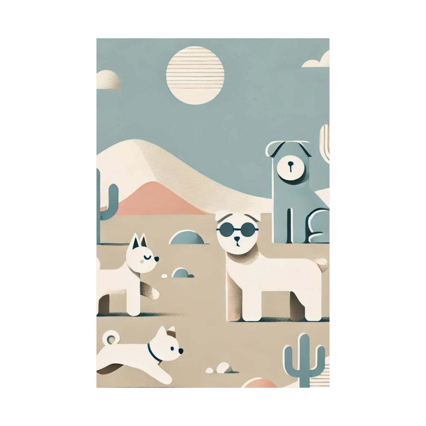 RDM Sandy Paws & Soft Skies Puppy Art Satin Posters (210gsm)