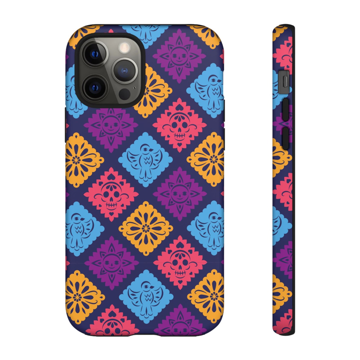 Day of the Dead Alebrije phone case, durable protection, Día de los Muertos enthusiasts,  Mexican folklore, sugar skulls, and alebrije creatures, Tough Cases