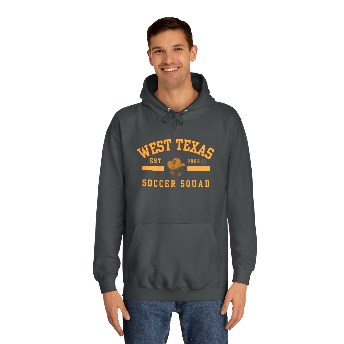 West Texas Soccer Mom Yellow Letters Unisex College Hoodie