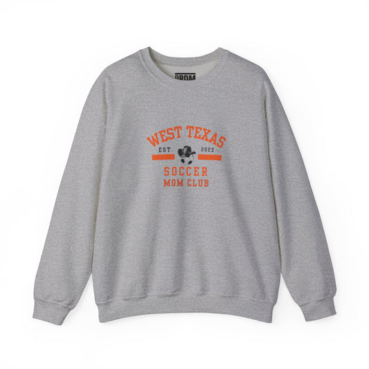West Texas Soccer Mom Orange Letters Unisex Heavy Blend™ Crewneck Sweatshirt