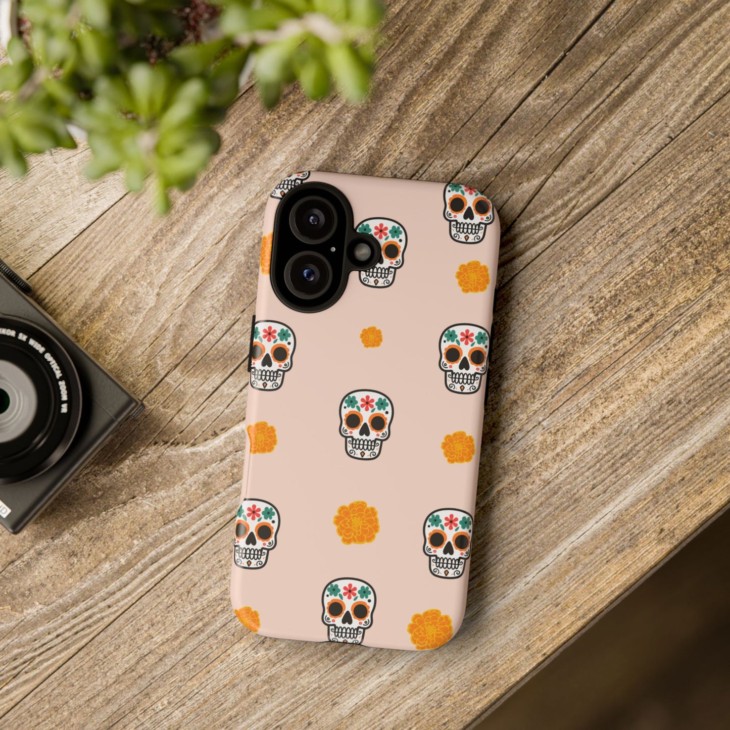 Day of the Dead Alebrije phone case, durable protection, Día de los Muertos enthusiasts,  Mexican folklore, sugar skulls, and alebrije creatures, Tough Cases