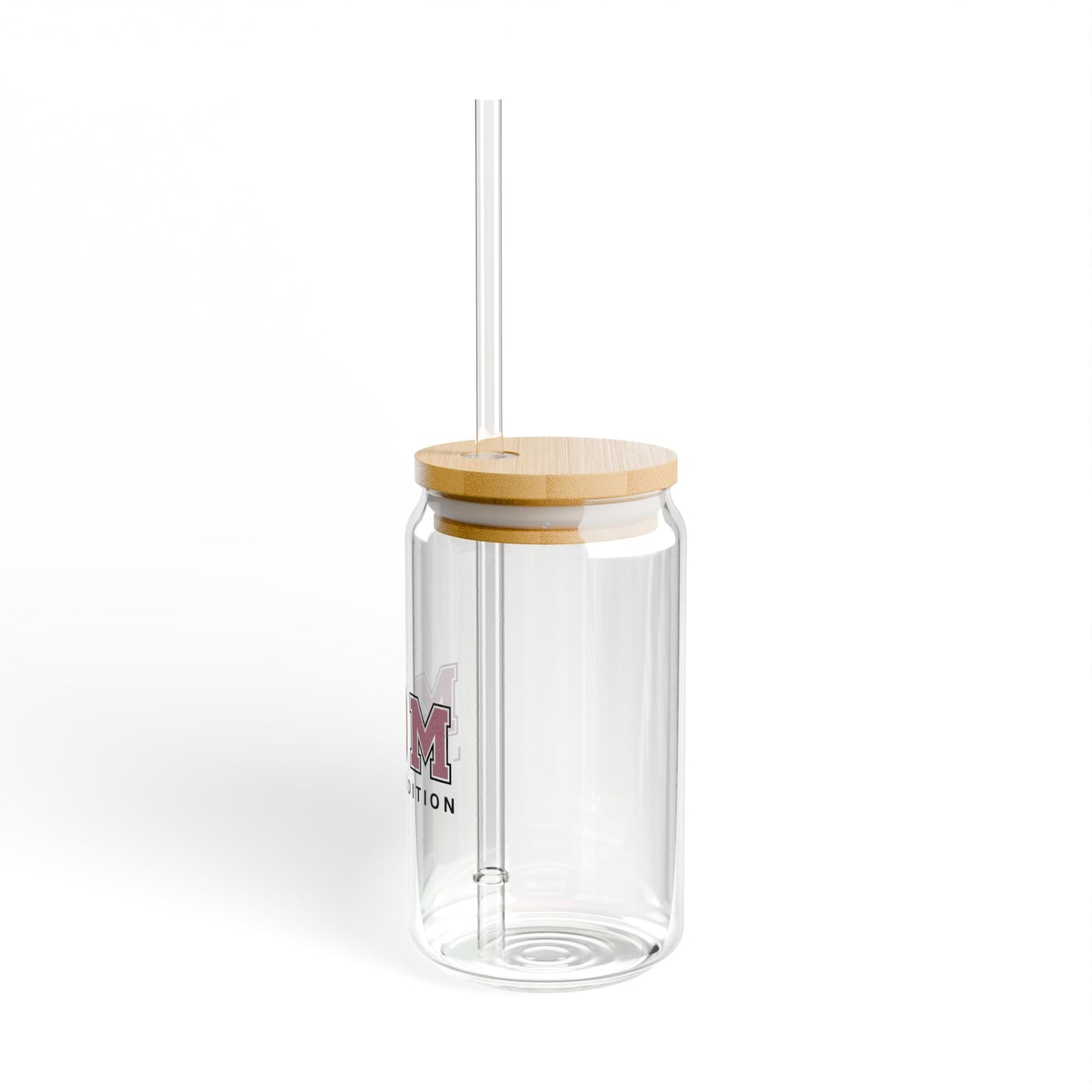 Mom Sipper Glass Cup Cute Iced Coffee Glass for Busy MamasSipper Glass, 16oz Mauve Letters