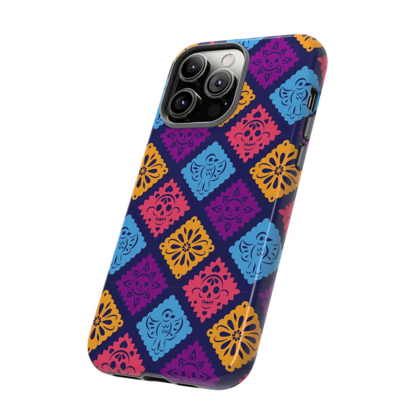 Day of the Dead Alebrije phone case, durable protection, Día de los Muertos enthusiasts,  Mexican folklore, sugar skulls, and alebrije creatures, Tough Cases