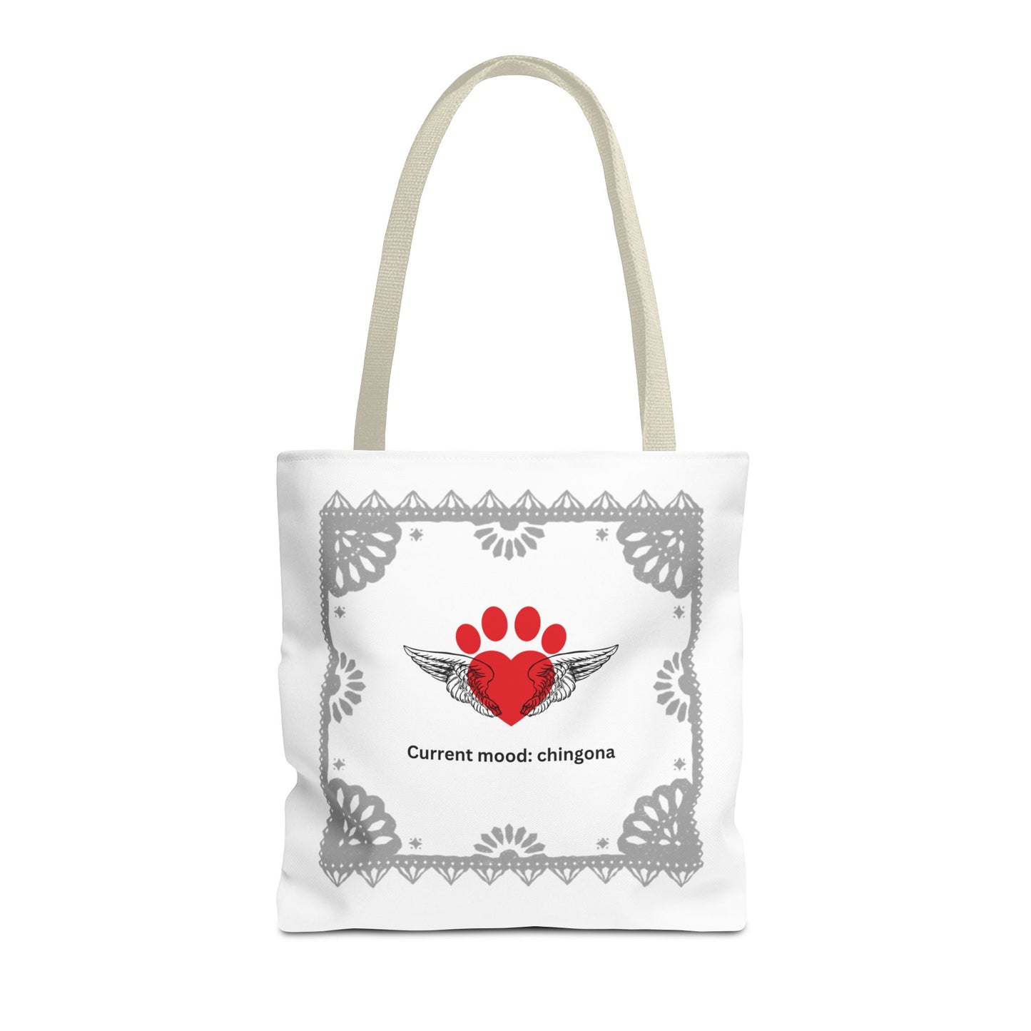 Daily Affirmations Tote Bag for dog lovers "Current mood chingona," Dog Parent, Self-Love, Positive