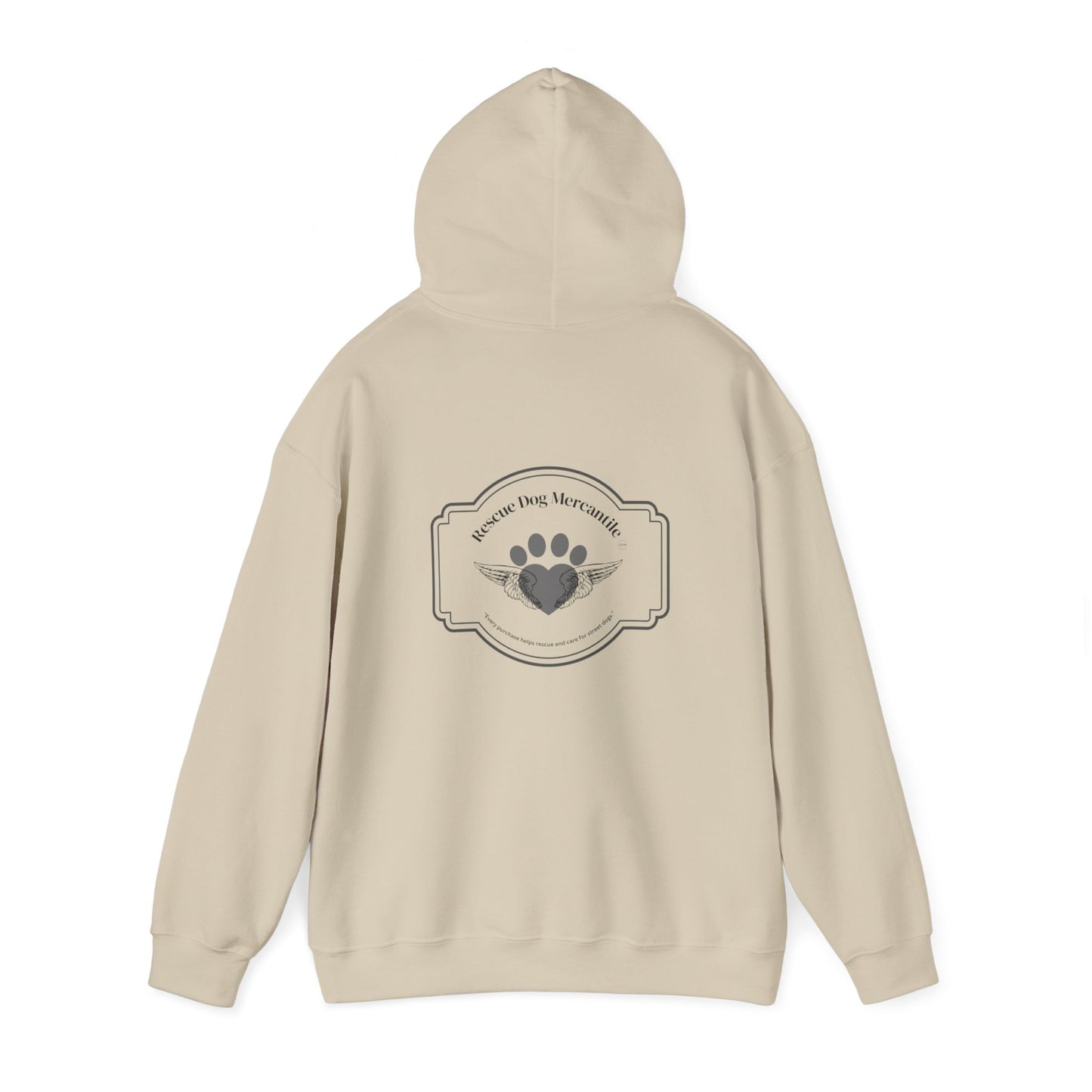 RDM Paw heart with wings Hooded Sweatshirt, Dogs in Heaven, Rescue Dogs, Dog Paw, Puppy Paw, Dog Parent