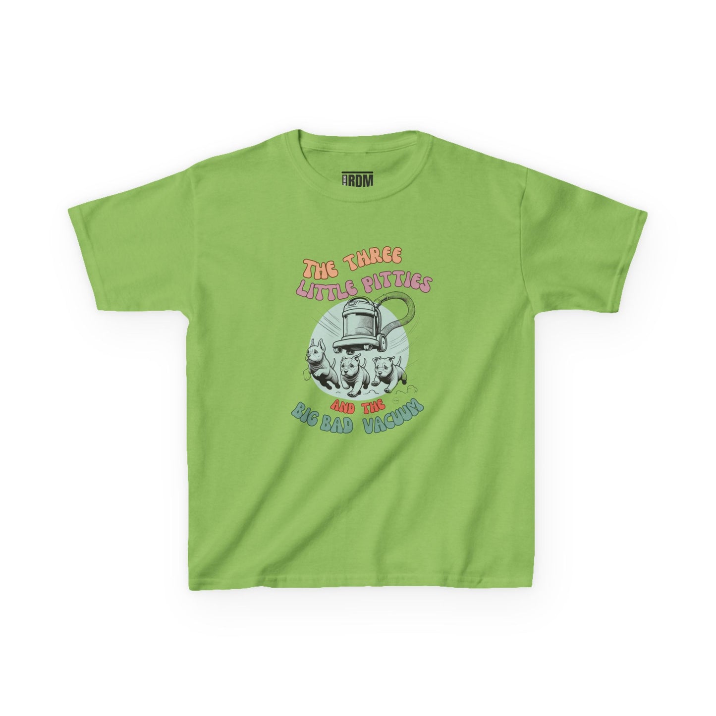Kids Pitbull Heavy Cotton T-Shirt Adorable Dog Tee for Young Pitbull Lovers Three Little Pitties