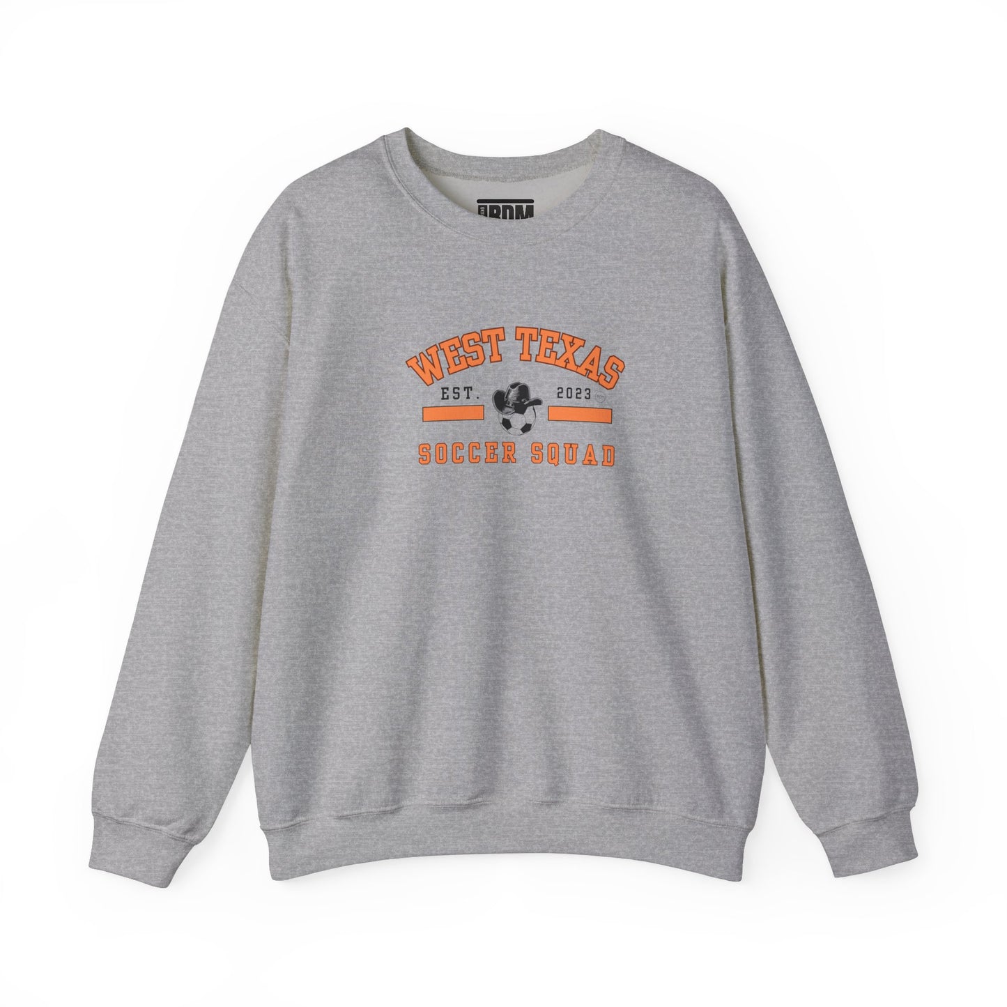 West Texas Soccer Squad Orange Letters Unisex Heavy Blend™ Crewneck Sweatshirt