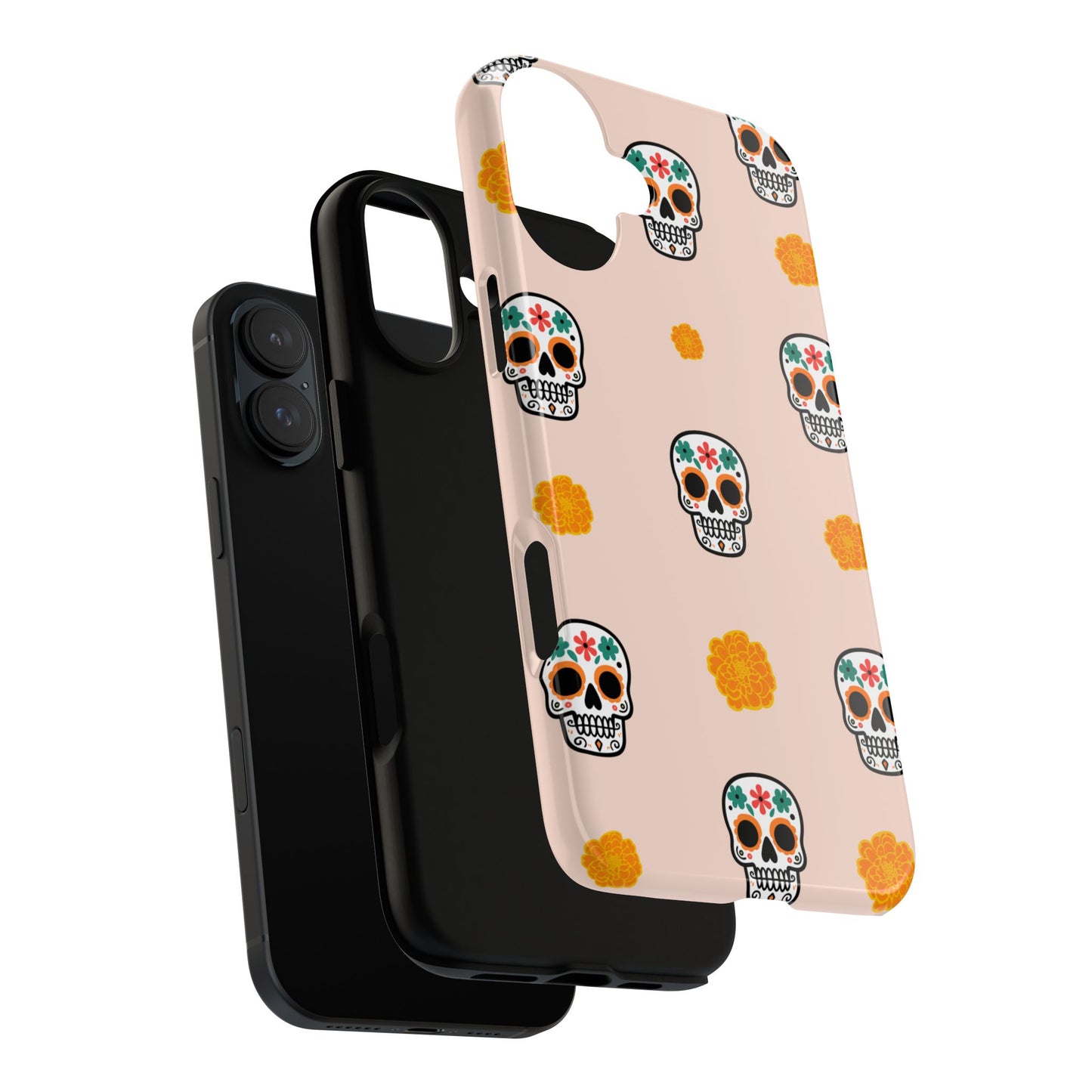 Day of the Dead Alebrije phone case, durable protection, Día de los Muertos enthusiasts,  Mexican folklore, sugar skulls, and alebrije creatures, Tough Cases