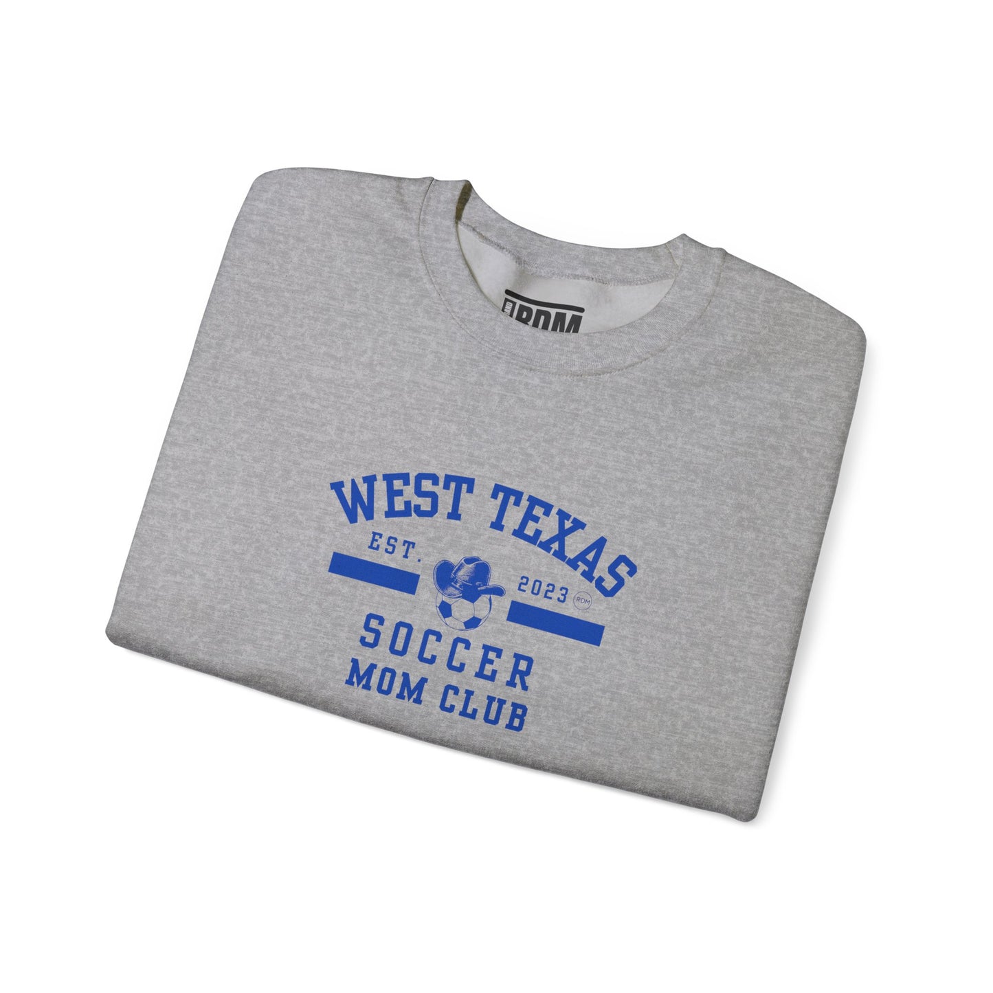 West Texas Soccer Mom Blue Letters Unisex Heavy Blend™ Crewneck Sweatshirt
