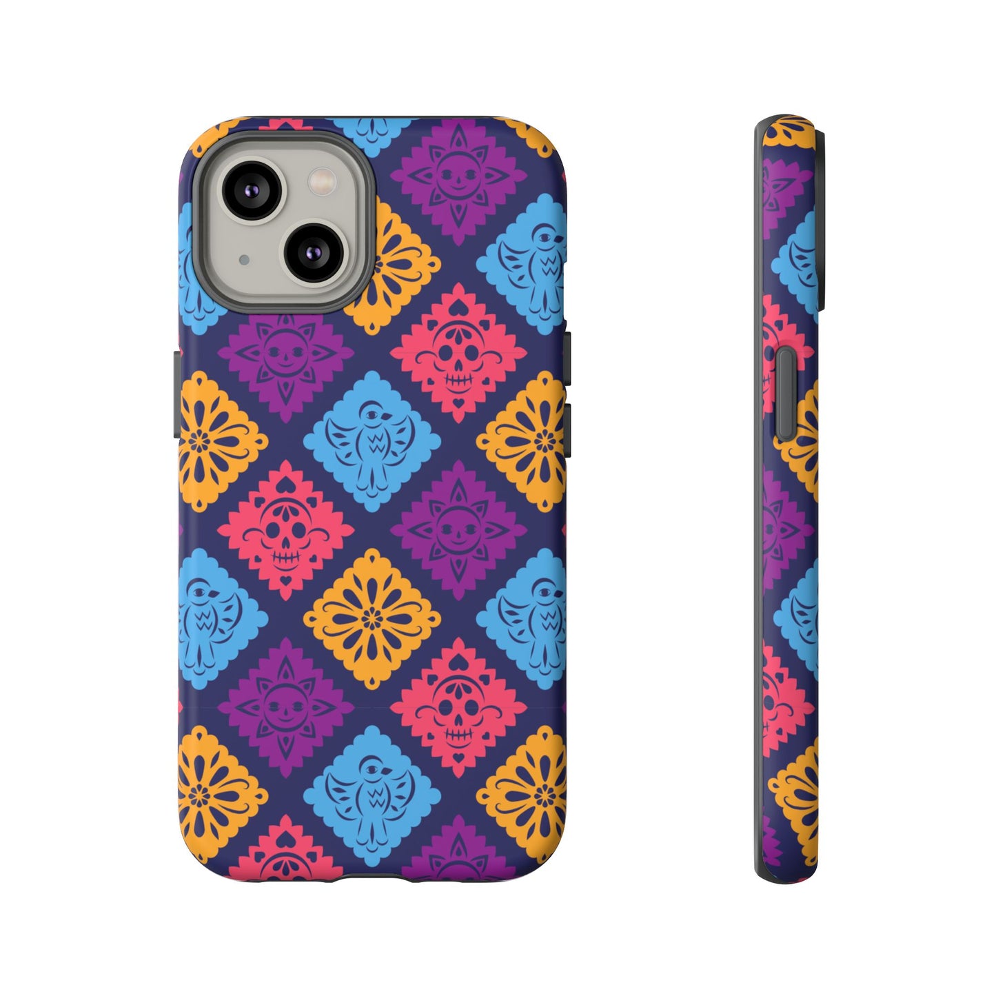 Day of the Dead Alebrije phone case, durable protection, Día de los Muertos enthusiasts,  Mexican folklore, sugar skulls, and alebrije creatures, Tough Cases