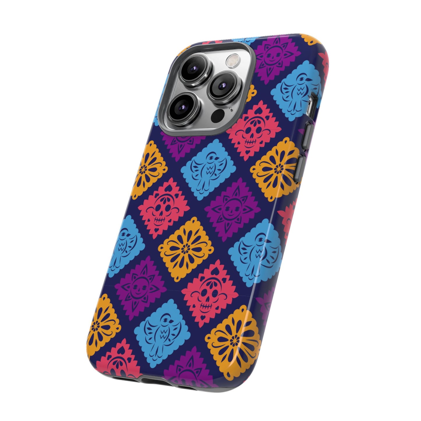 Day of the Dead Alebrije phone case, durable protection, Día de los Muertos enthusiasts,  Mexican folklore, sugar skulls, and alebrije creatures, Tough Cases