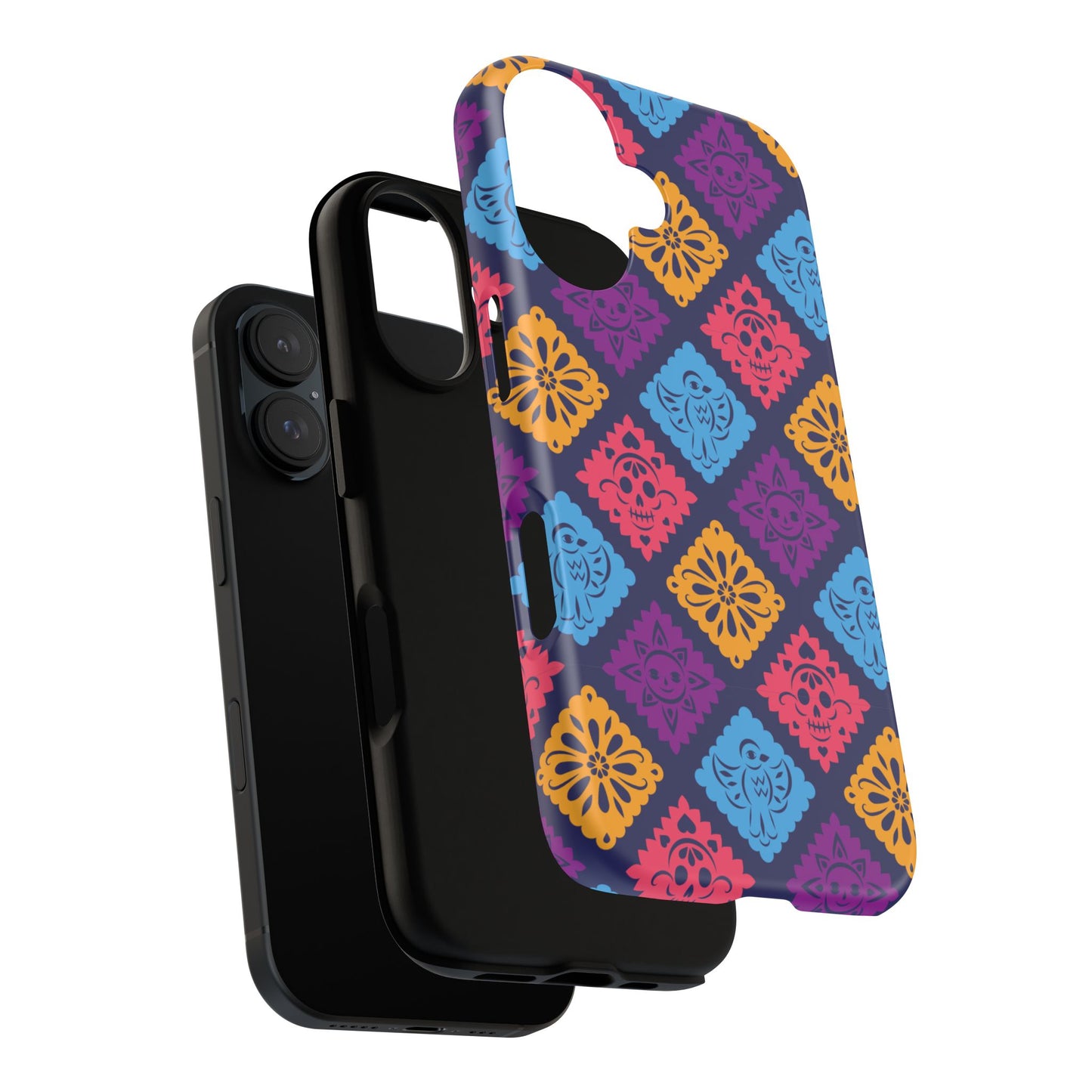 Day of the Dead Alebrije phone case, durable protection, Día de los Muertos enthusiasts,  Mexican folklore, sugar skulls, and alebrije creatures, Tough Cases