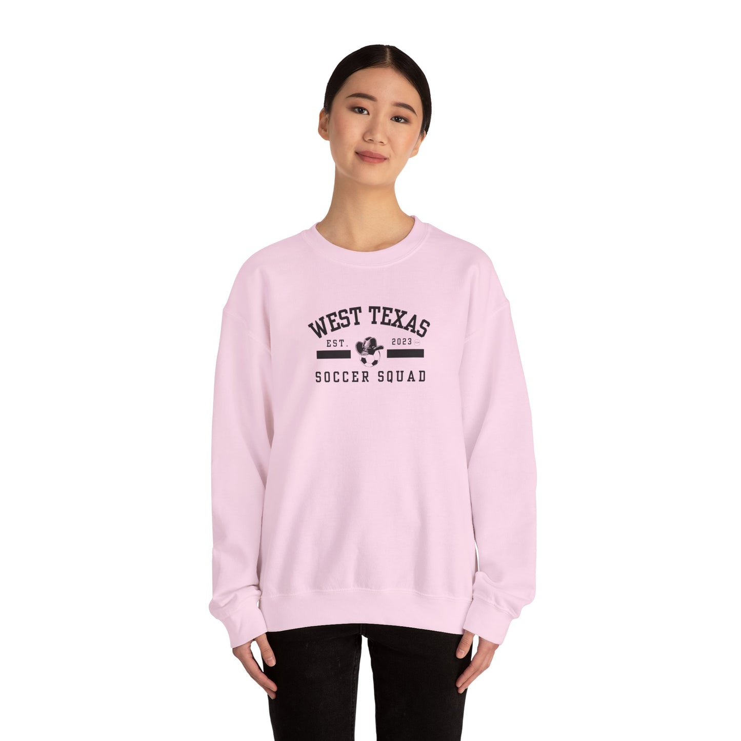 West Texas Soccer Squad Black Letters Unisex Heavy Blend™ Crewneck Sweatshirt