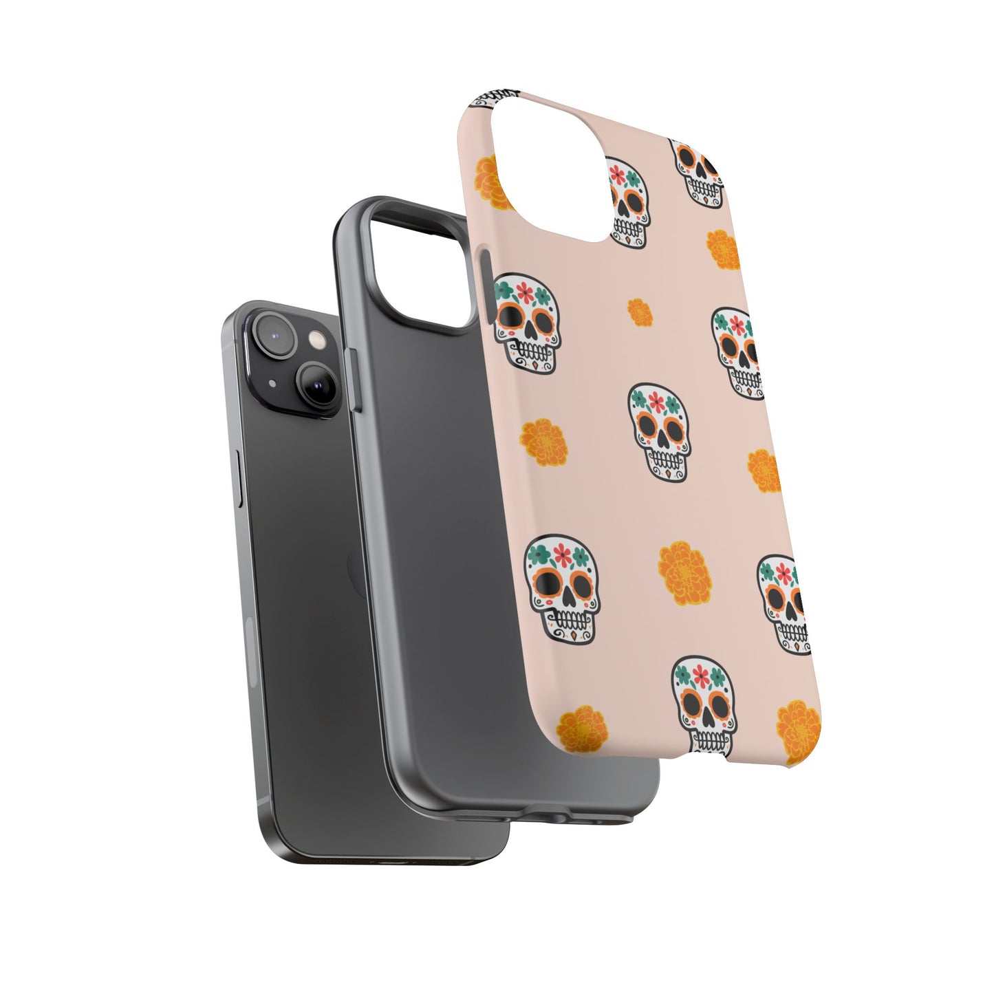 Day of the Dead Alebrije phone case, durable protection, Día de los Muertos enthusiasts,  Mexican folklore, sugar skulls, and alebrije creatures, Tough Cases