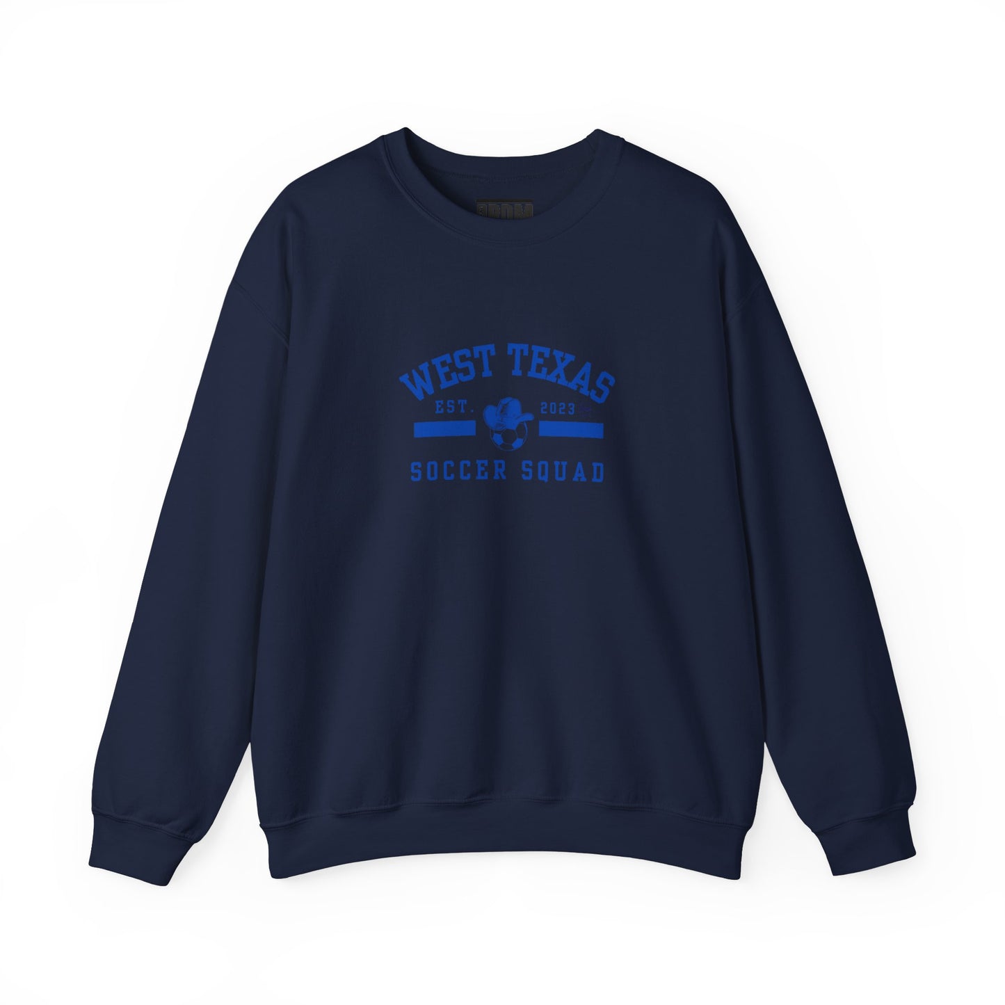 West Texas Soccer Squad Blue Letters Unisex Heavy Blend™ Crewneck Sweatshirt