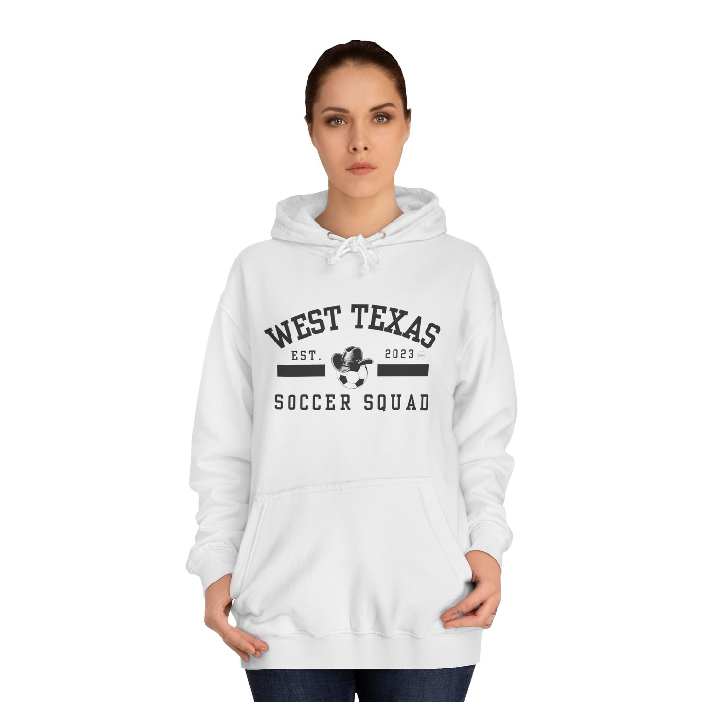West Texas Soccer Mom Black Letters Unisex College Hoodie