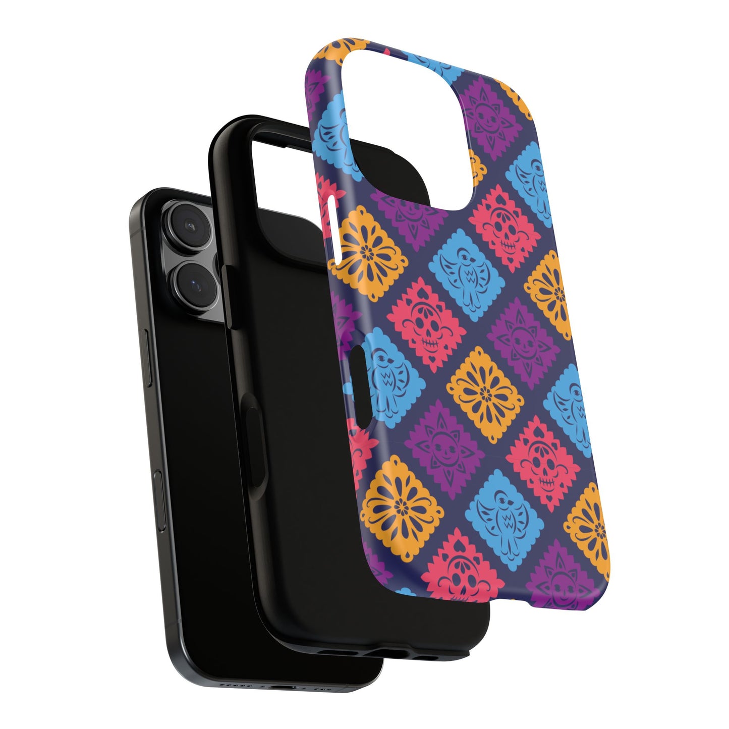 Day of the Dead Alebrije phone case, durable protection, Día de los Muertos enthusiasts,  Mexican folklore, sugar skulls, and alebrije creatures, Tough Cases