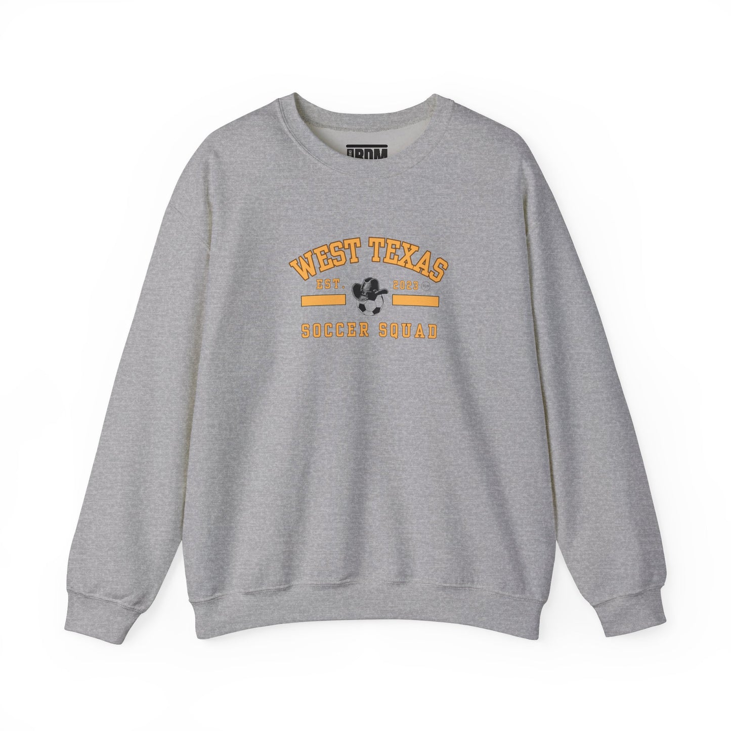 West Texas Soccer Squad Yellow Letters Unisex Heavy Blend™ Crewneck Sweatshirt