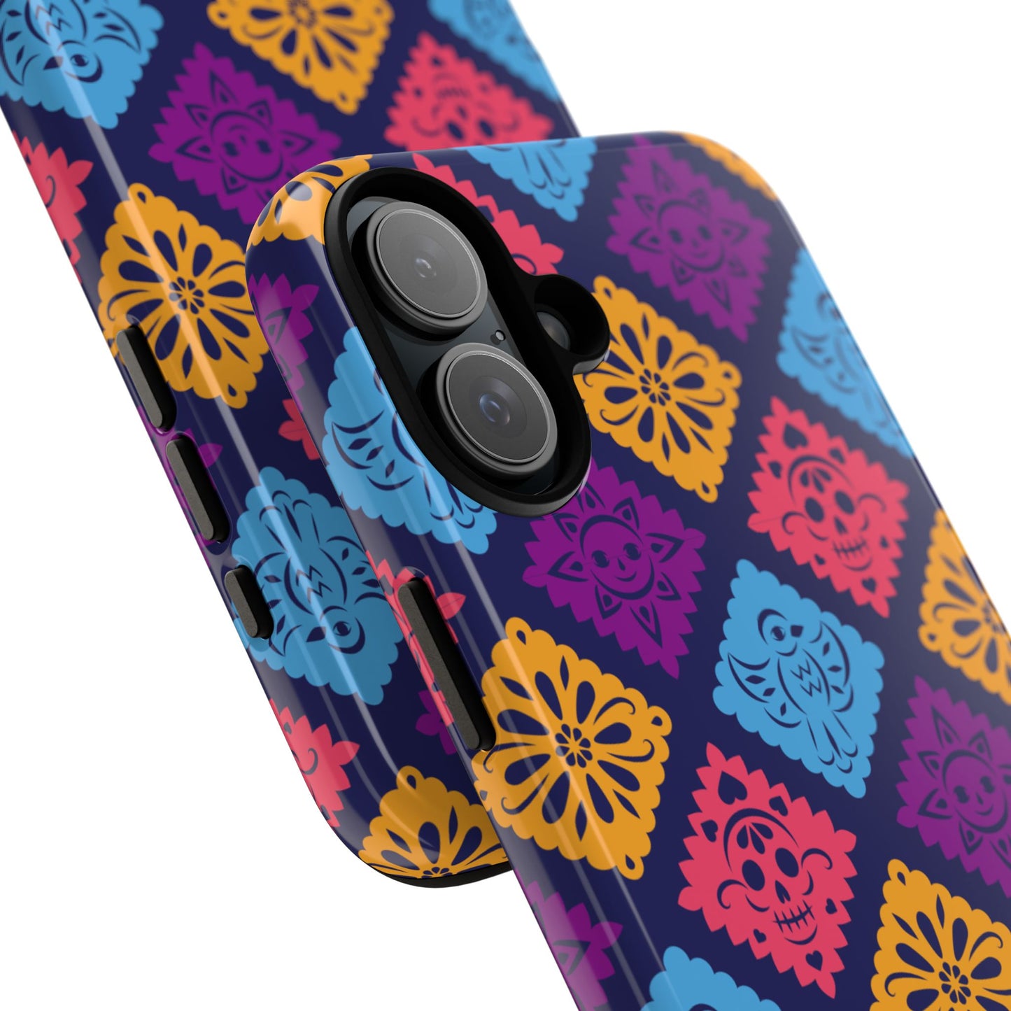 Day of the Dead Alebrije phone case, durable protection, Día de los Muertos enthusiasts,  Mexican folklore, sugar skulls, and alebrije creatures, Tough Cases