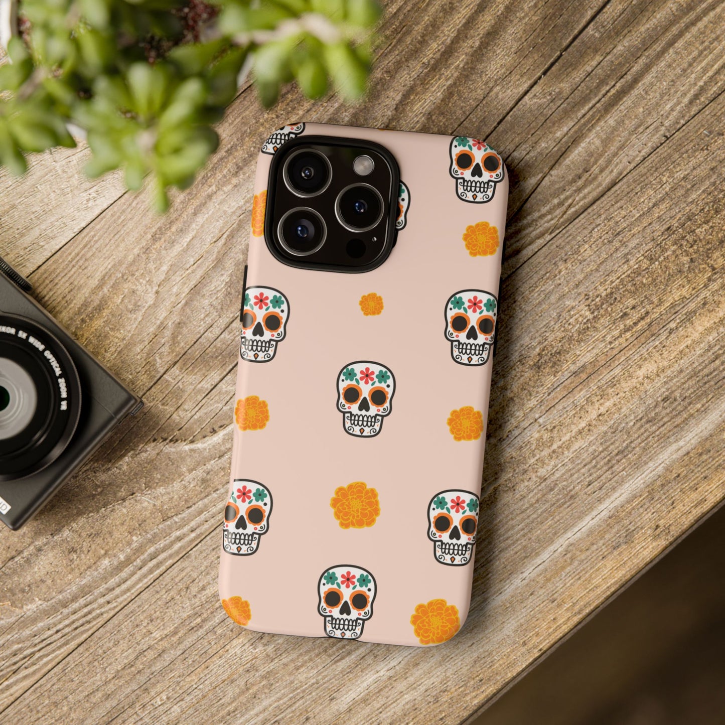 Day of the Dead Alebrije phone case, durable protection, Día de los Muertos enthusiasts,  Mexican folklore, sugar skulls, and alebrije creatures, Tough Cases