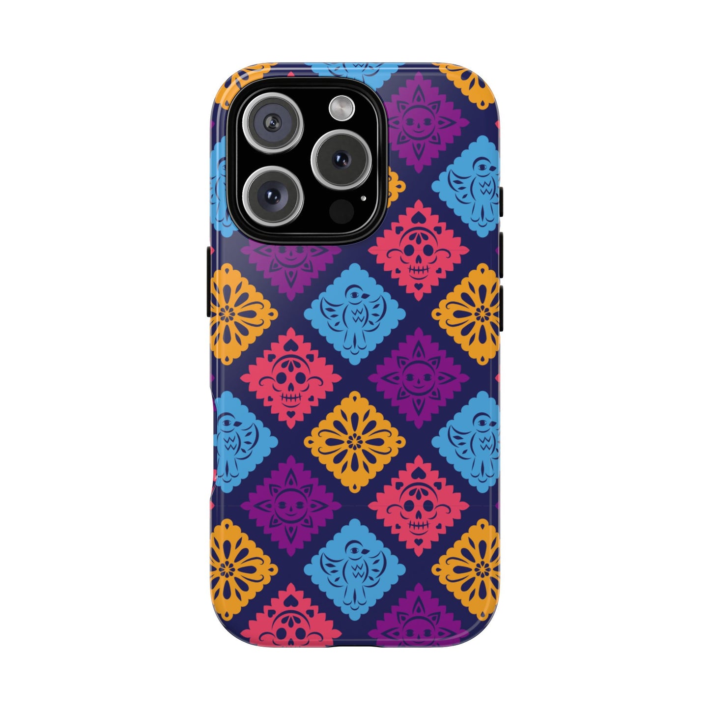 Day of the Dead Alebrije phone case, durable protection, Día de los Muertos enthusiasts,  Mexican folklore, sugar skulls, and alebrije creatures, Tough Cases