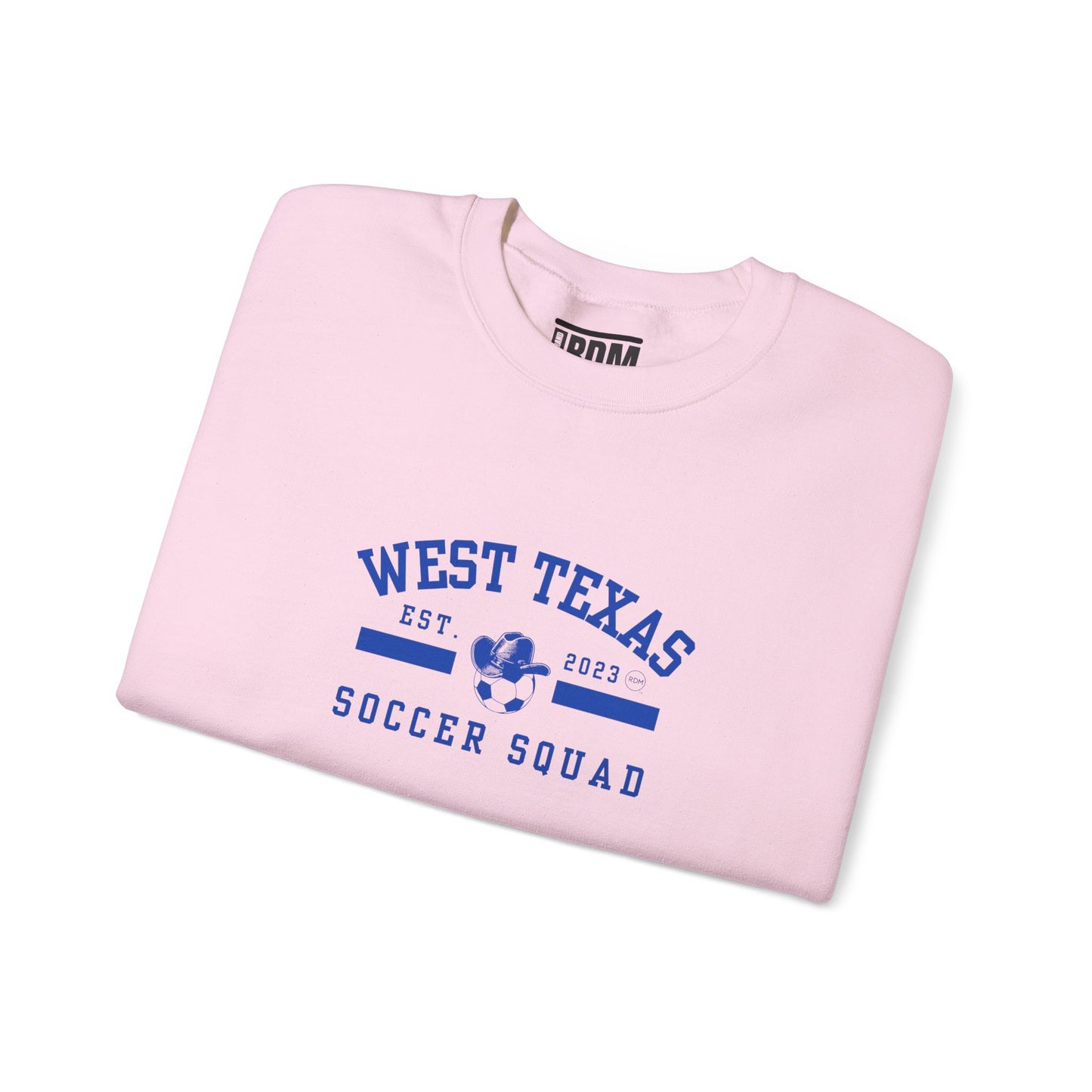 West Texas Soccer Squad Blue Letters Unisex Heavy Blend™ Crewneck Sweatshirt