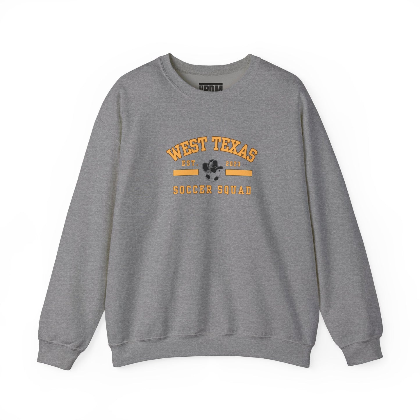 West Texas Soccer Squad Yellow Letters Unisex Heavy Blend™ Crewneck Sweatshirt