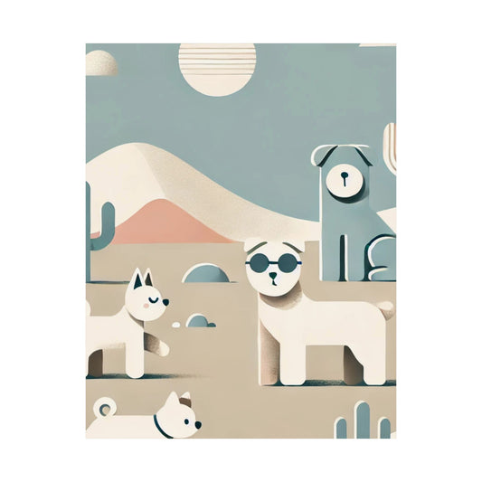 RDM Sandy Paws & Soft Skies Puppy Art Satin Posters (210gsm)