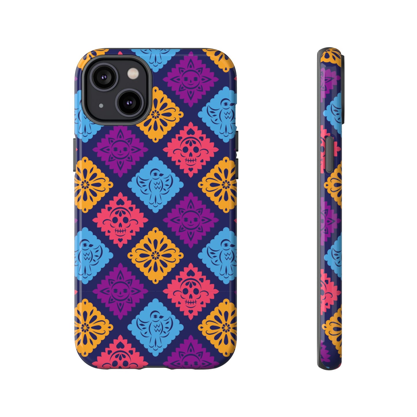 Day of the Dead Alebrije phone case, durable protection, Día de los Muertos enthusiasts,  Mexican folklore, sugar skulls, and alebrije creatures, Tough Cases