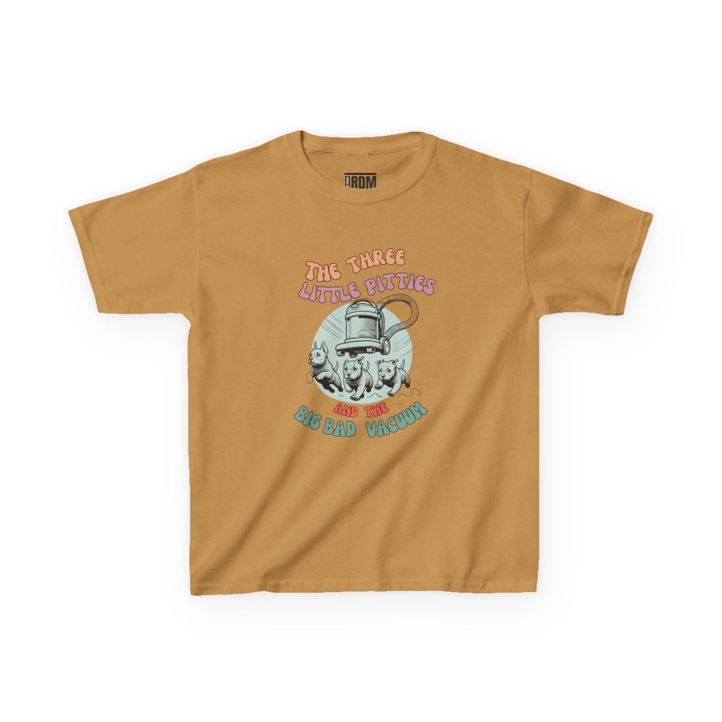 Kids Pitbull Heavy Cotton T-Shirt Adorable Dog Tee for Young Pitbull Lovers Three Little Pitties