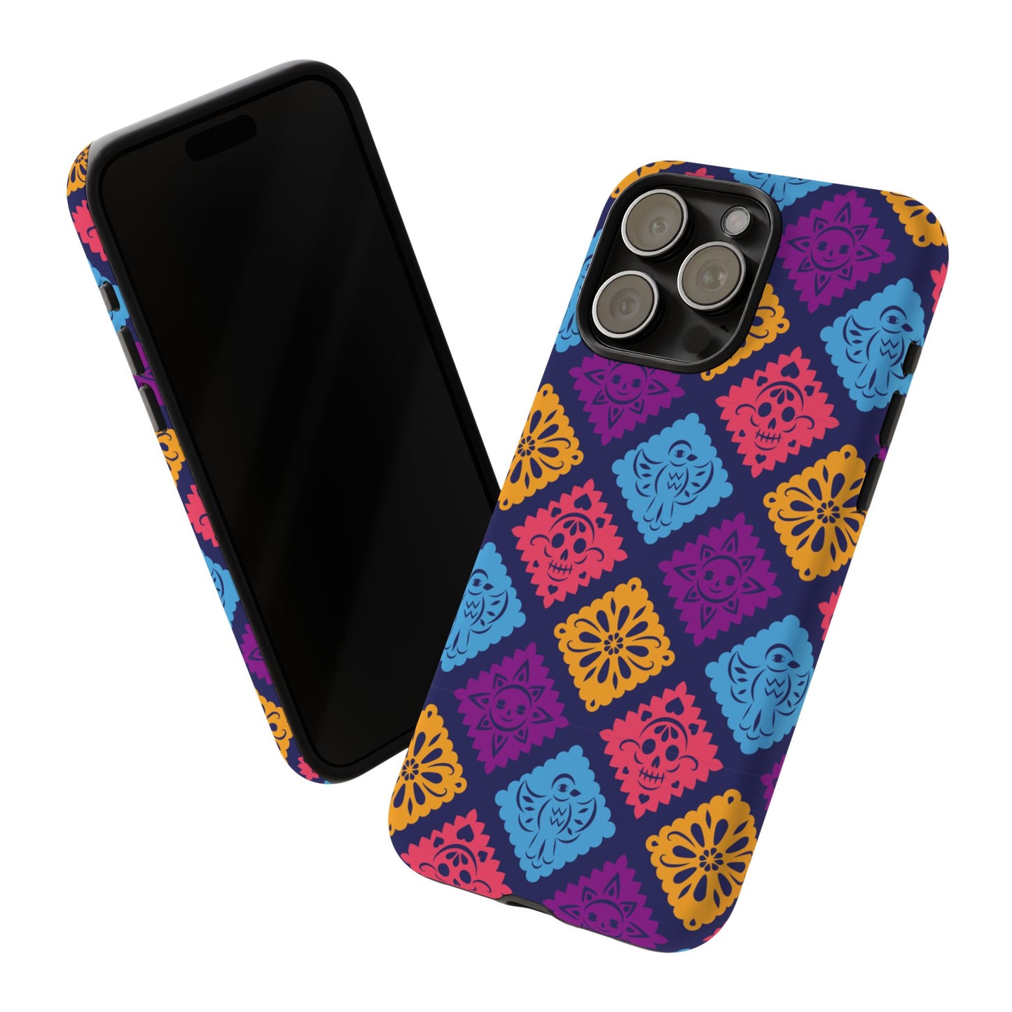 Day of the Dead Alebrije phone case, durable protection, Día de los Muertos enthusiasts,  Mexican folklore, sugar skulls, and alebrije creatures, Tough Cases