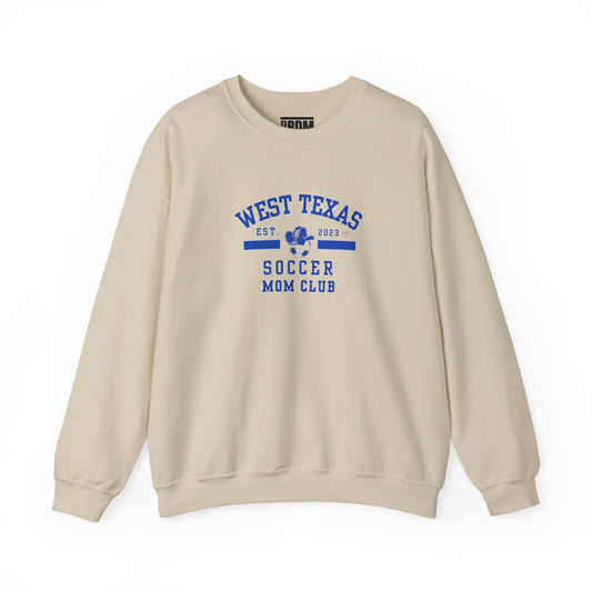 West Texas Soccer Mom Blue Letters Unisex Heavy Blend™ Crewneck Sweatshirt