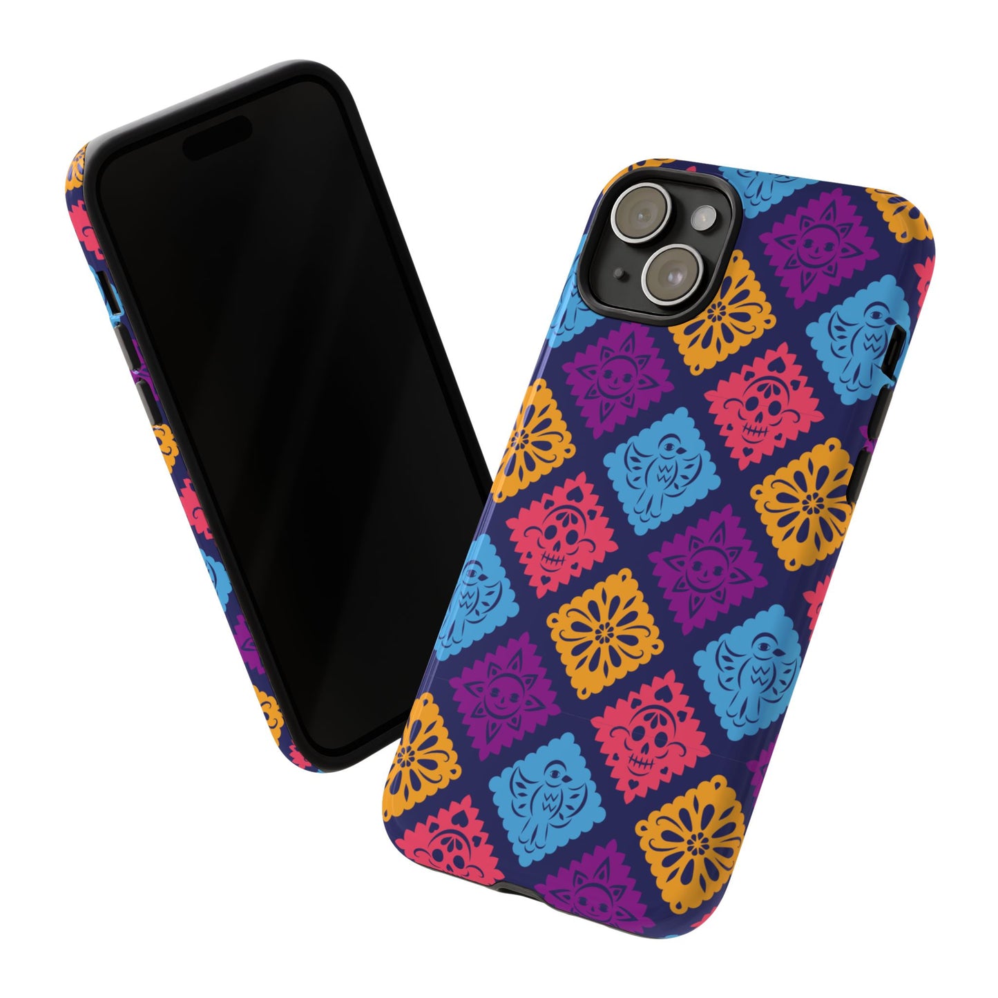 Day of the Dead Alebrije phone case, durable protection, Día de los Muertos enthusiasts,  Mexican folklore, sugar skulls, and alebrije creatures, Tough Cases