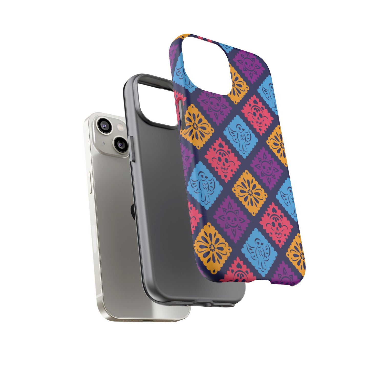 Day of the Dead Alebrije phone case, durable protection, Día de los Muertos enthusiasts,  Mexican folklore, sugar skulls, and alebrije creatures, Tough Cases