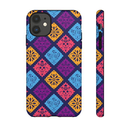 Day of the Dead Alebrije phone case, durable protection, Día de los Muertos enthusiasts,  Mexican folklore, sugar skulls, and alebrije creatures, Tough Cases