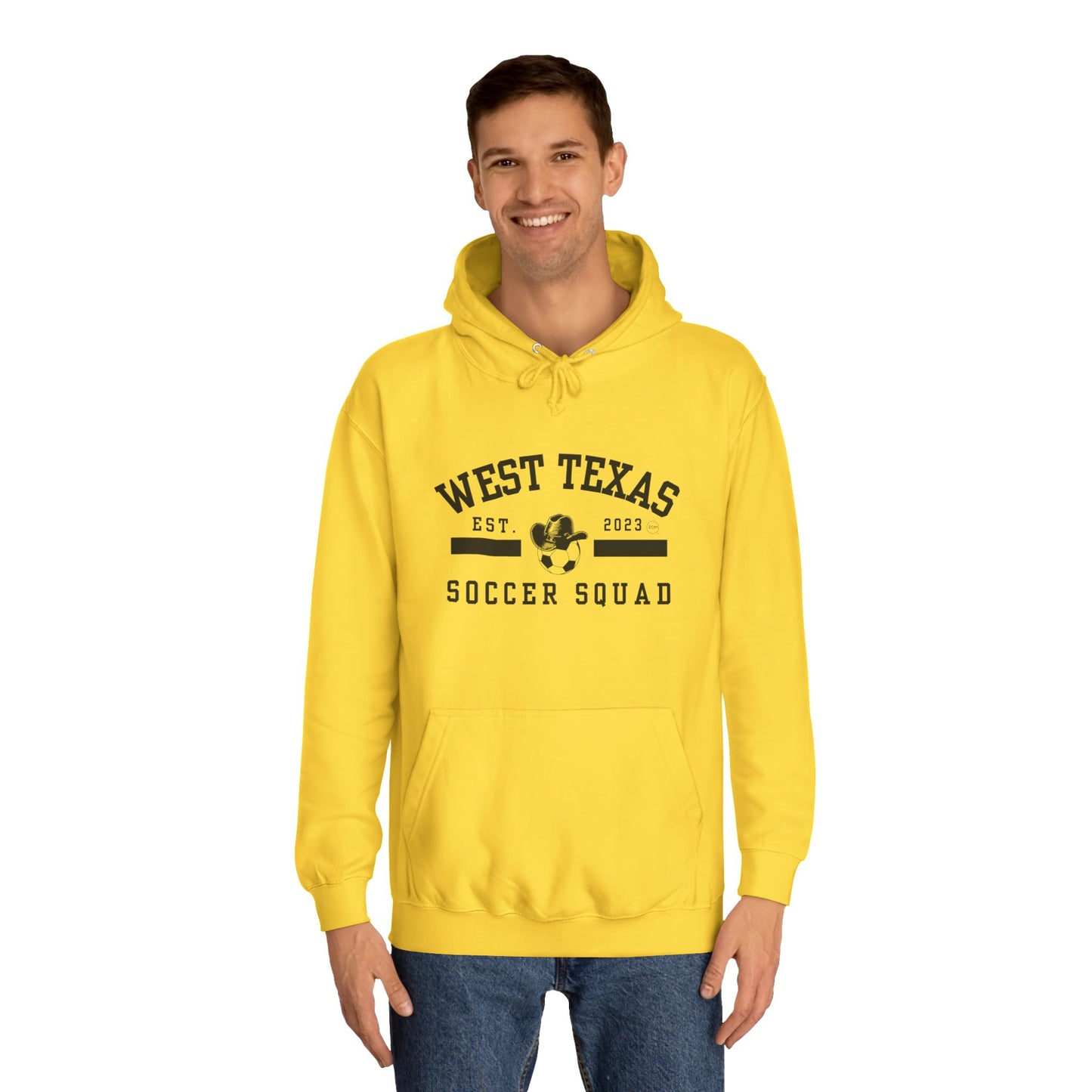 West Texas Soccer Mom Black Letters Unisex College Hoodie