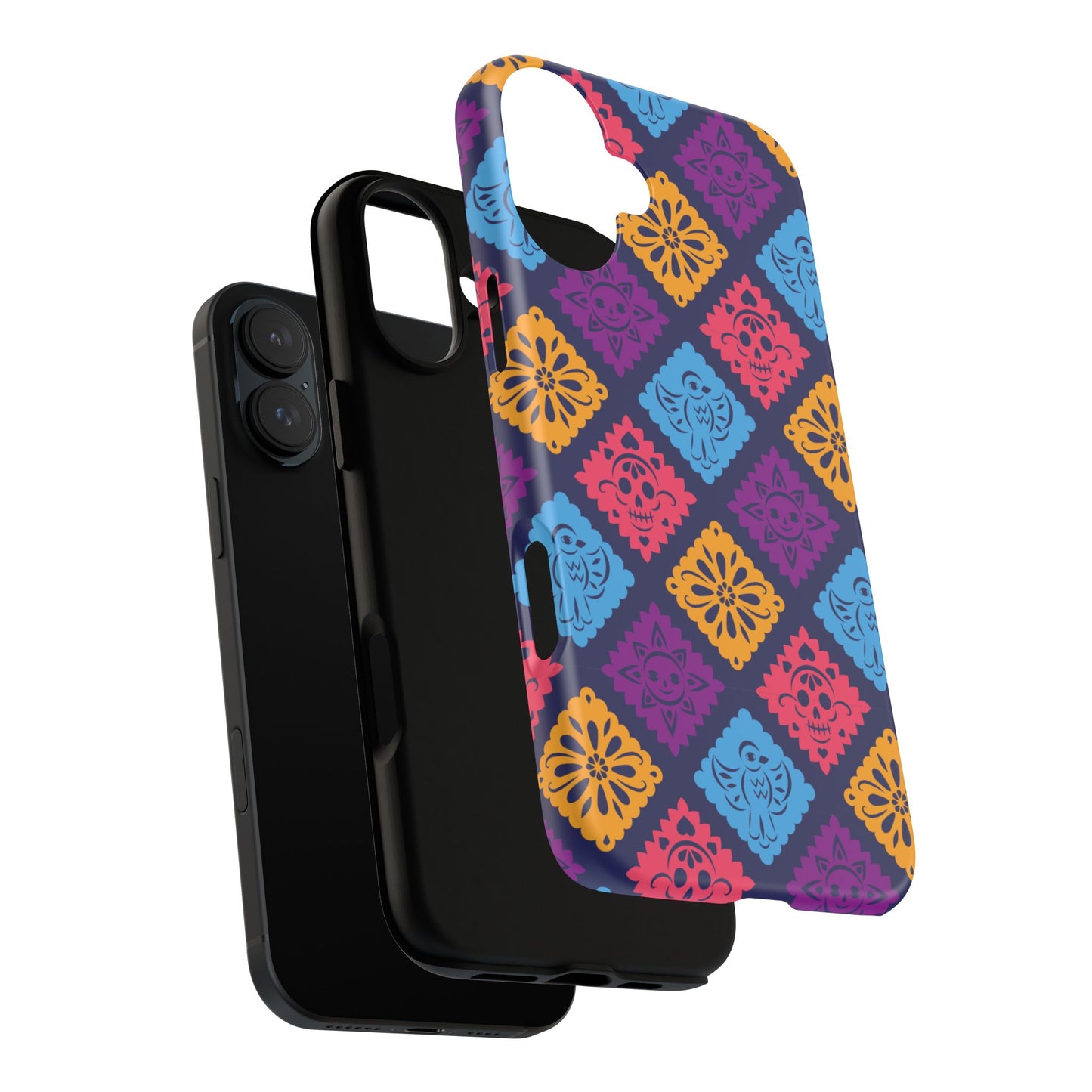 Day of the Dead Alebrije phone case, durable protection, Día de los Muertos enthusiasts,  Mexican folklore, sugar skulls, and alebrije creatures, Tough Cases