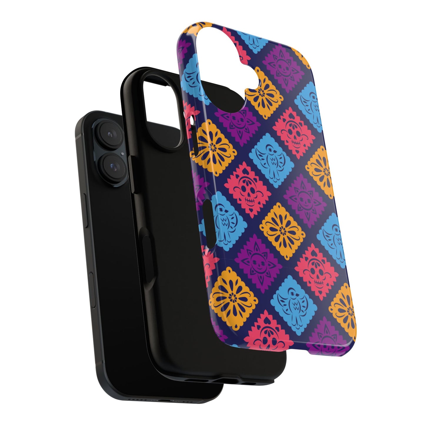 Day of the Dead Alebrije phone case, durable protection, Día de los Muertos enthusiasts,  Mexican folklore, sugar skulls, and alebrije creatures, Tough Cases