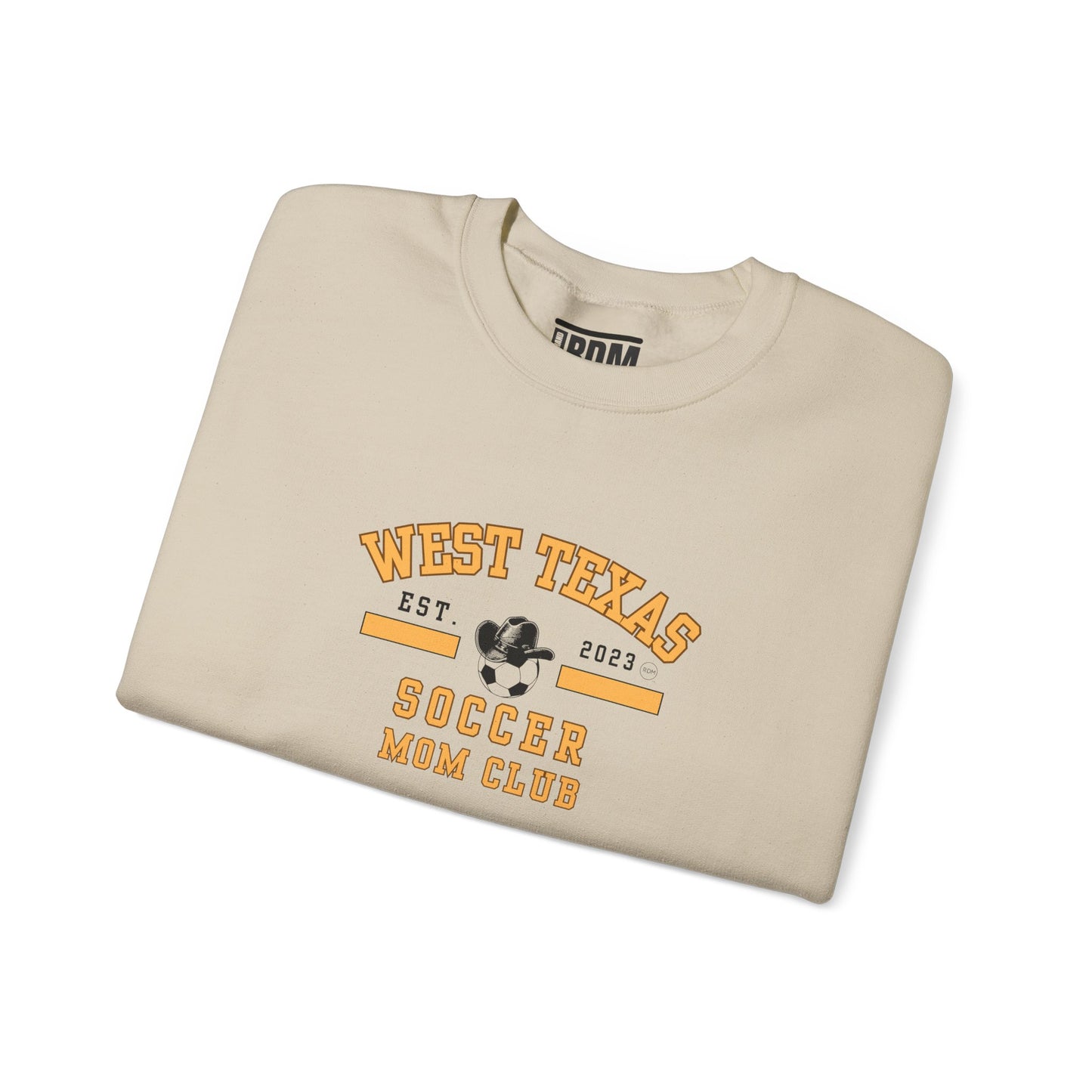 West Texas Soccer Mom Yellow Letters Unisex Heavy Blend™ Crewneck Sweatshirt