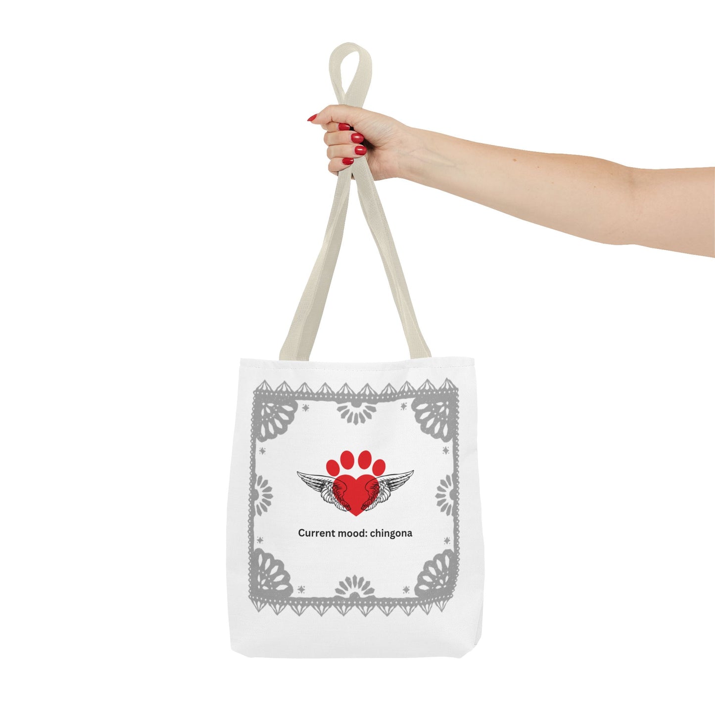 Daily Affirmations Tote Bag for dog lovers "Current mood chingona," Dog Parent, Self-Love, Positive