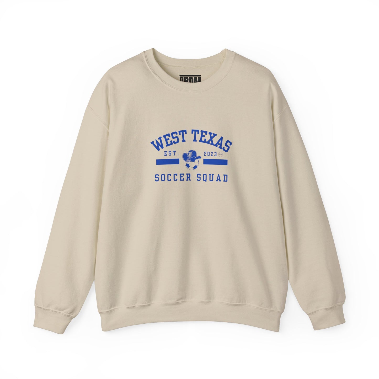West Texas Soccer Squad Blue Letters Unisex Heavy Blend™ Crewneck Sweatshirt