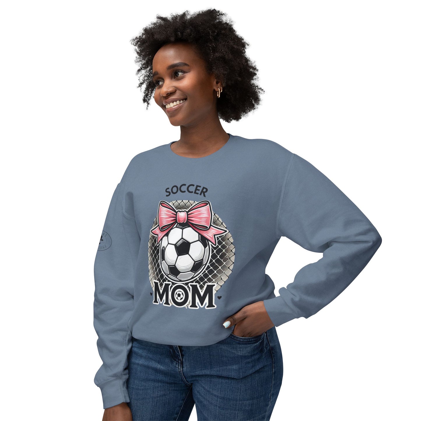 Soccer Mom Unisex Lightweight Crewneck Sweatshirt, Soccer shirt