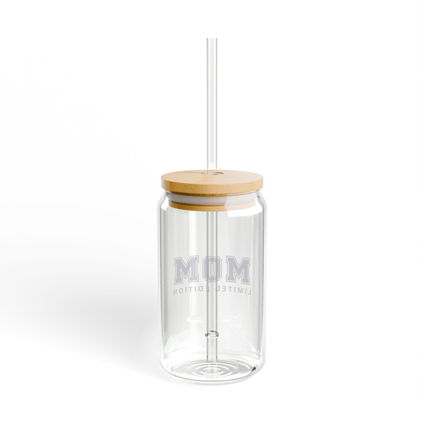 Mom Sipper Glass Cup Cute Iced Coffee Glass for Busy MamasSipper Glass, 16oz Blue