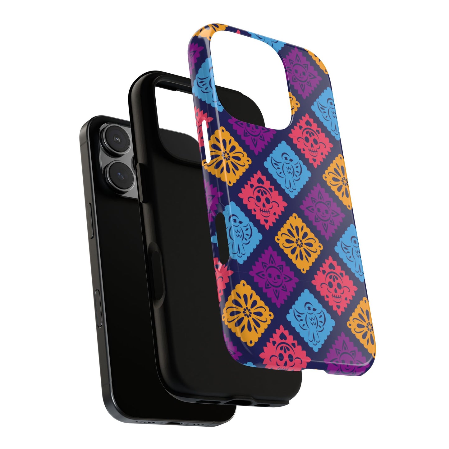 Day of the Dead Alebrije phone case, durable protection, Día de los Muertos enthusiasts,  Mexican folklore, sugar skulls, and alebrije creatures, Tough Cases