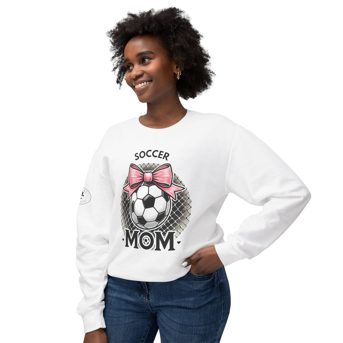 Soccer Mom Unisex Lightweight Crewneck Sweatshirt, Soccer shirt
