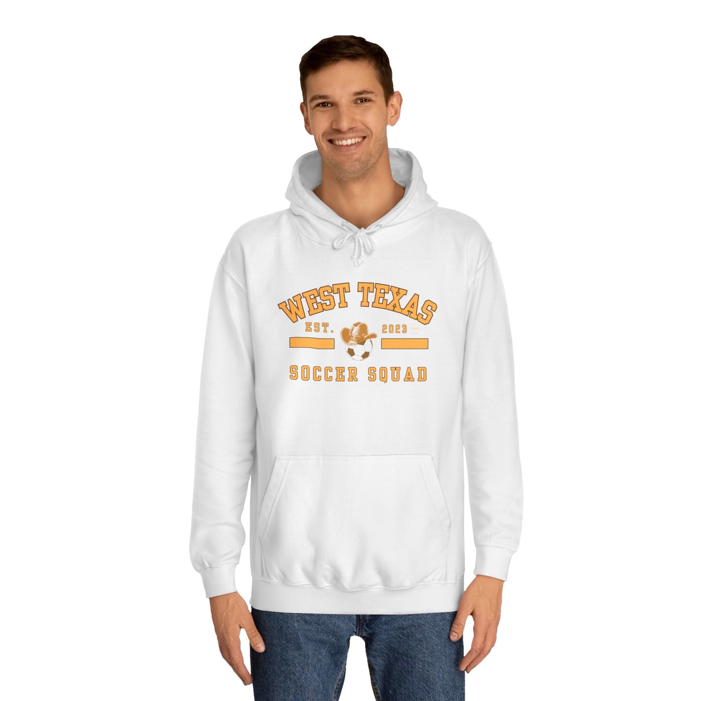 West Texas Soccer Mom Yellow Letters Unisex College Hoodie