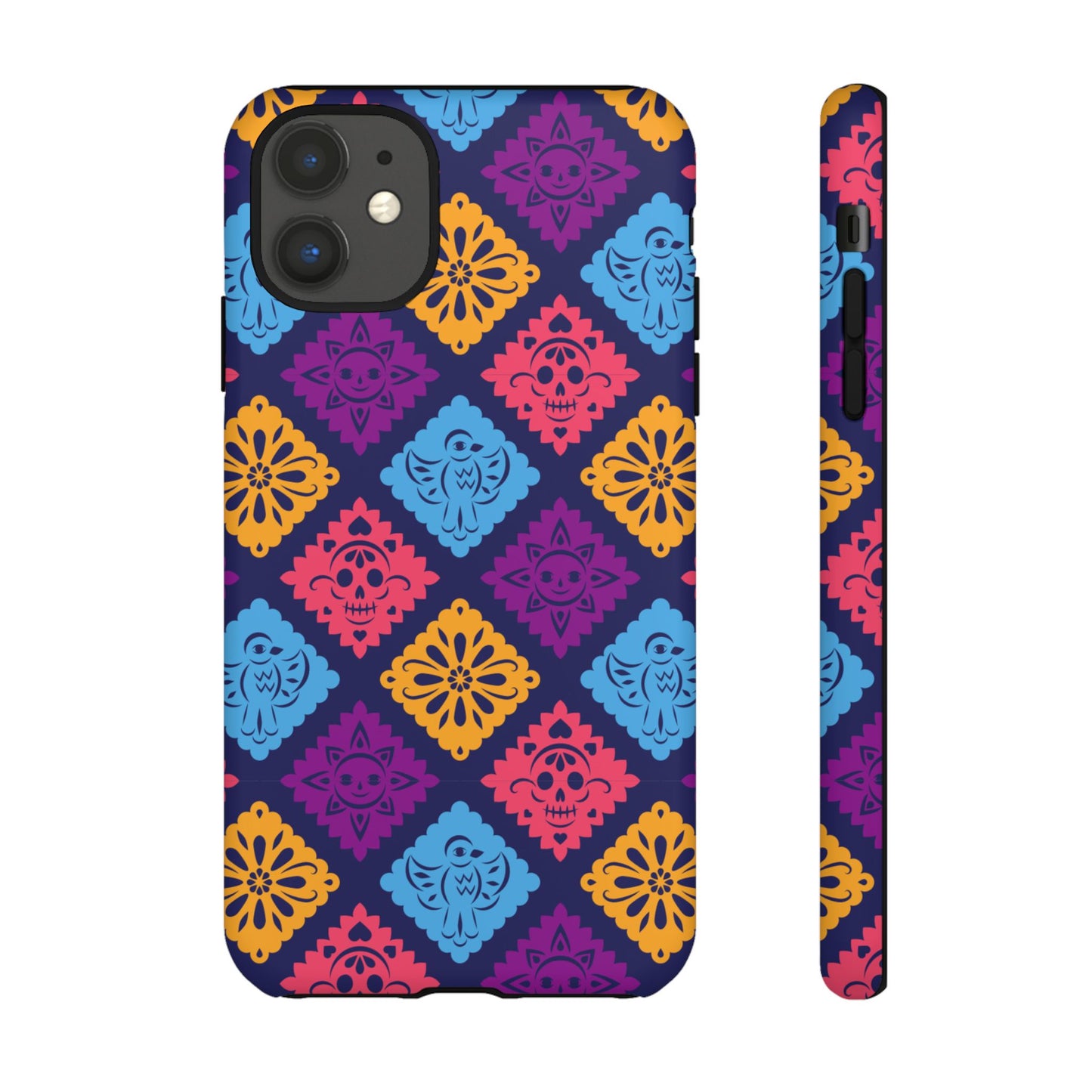 Day of the Dead Alebrije phone case, durable protection, Día de los Muertos enthusiasts,  Mexican folklore, sugar skulls, and alebrije creatures, Tough Cases